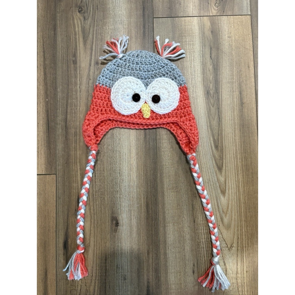 Hand Crochet Infant Google Bird Hat‎ One Size Child Winter Hat